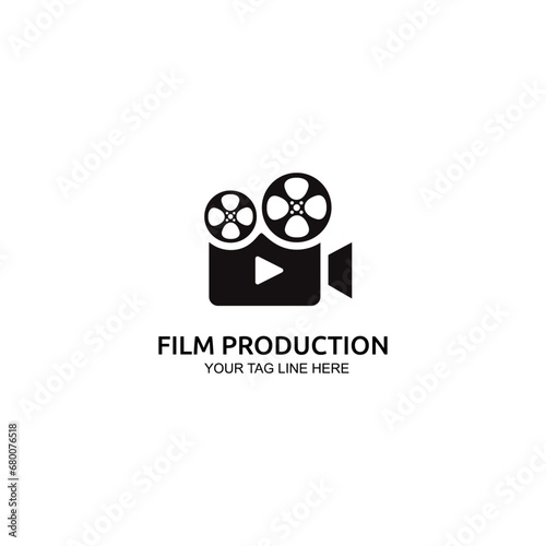 Creative modern film production logo icon vector template.