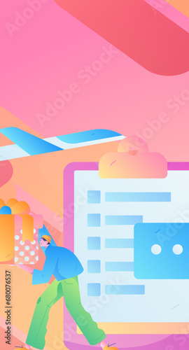 Person interviewing for job flat vector concept operation hand drawn illustration
