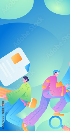 Person interviewing for job flat vector concept operation hand drawn illustration
