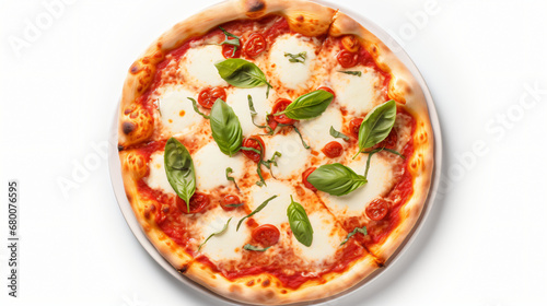 Top view of Italian Margherita Pizza