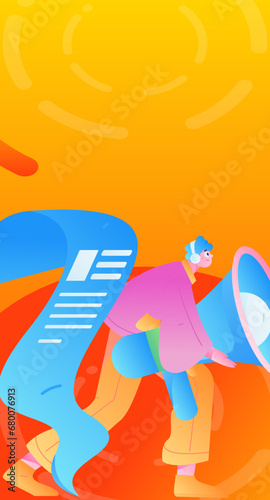 Person interviewing for job flat vector concept operation hand drawn illustration
