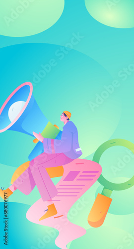 Person interviewing for job flat vector concept operation hand drawn illustration
