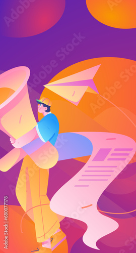 Person interviewing for job flat vector concept operation hand drawn illustration
