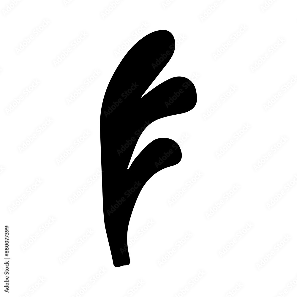 The silhouette logo of an algae or coral , seaweed, an excellent design on a marine theme The silhouette logo of an algae or coral , seaweed, an excellent design on a marine theme
