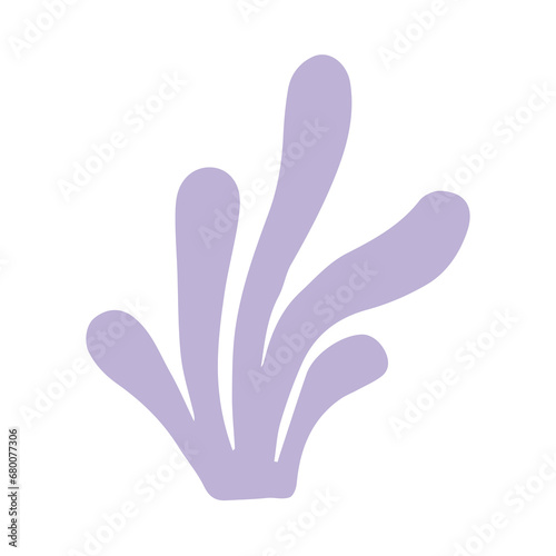 The silhouette  logo of an algae or coral , seaweed, an excellent design on a marine theme