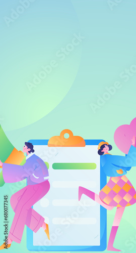 Person interviewing for job flat vector concept operation hand drawn illustration
