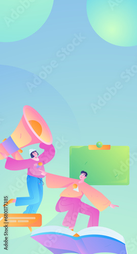 Person interviewing for job flat vector concept operation hand drawn illustration
