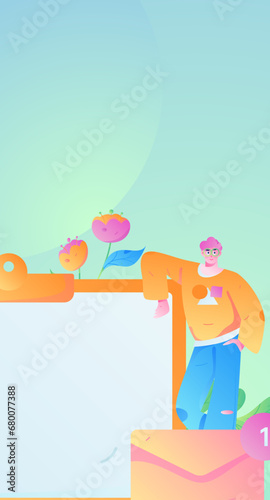 Person interviewing for job flat vector concept operation hand drawn illustration
