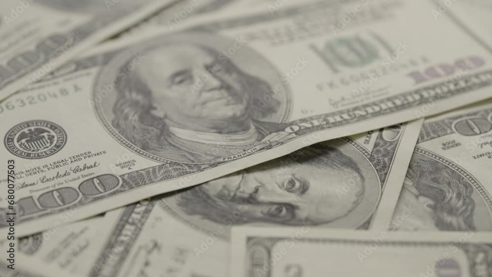 Closeup slide background of 100 dollar bills old style Closeup slide background of 100 dollar bills old style