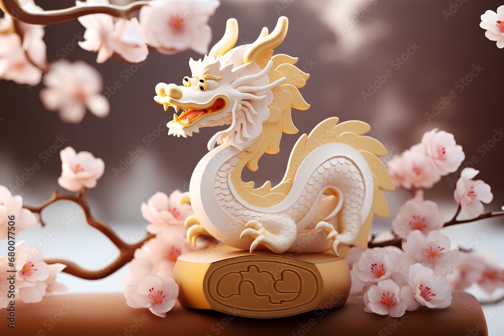 2024 龍と梅（3D）