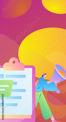 Person interviewing for job flat vector concept operation hand drawn illustration
