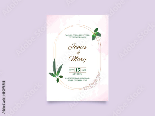 Wedding Invitation Template Layout with Event Details in White Color.