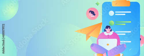 Person interviewing for job flat vector concept operation hand drawn illustration
