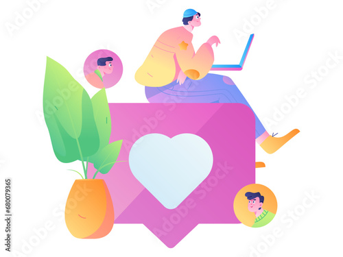 Person interviewing for job flat vector concept operation hand drawn illustration

