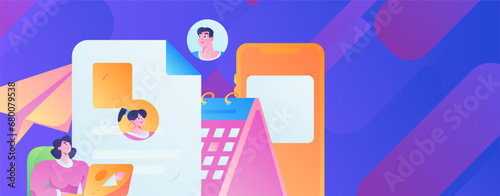 Person interviewing for job flat vector concept operation hand drawn illustration
