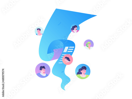Person interviewing for job flat vector concept operation hand drawn illustration
