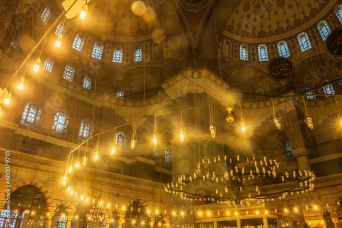 Yeni Cami or the New Mosque, Interior, Istanbul Old city, Turkey