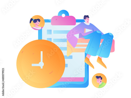 Person interviewing for job flat vector concept operation hand drawn illustration
