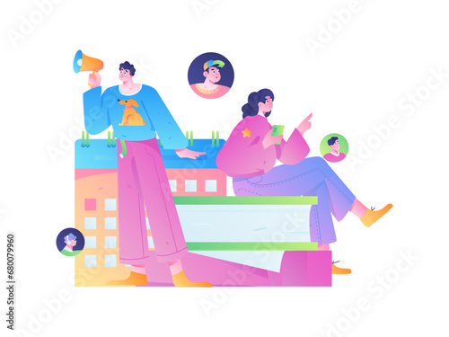 Person interviewing for job flat vector concept operation hand drawn illustration
