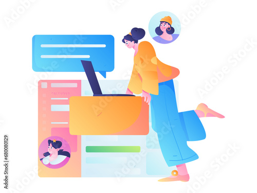 Person interviewing for job flat vector concept operation hand drawn illustration

