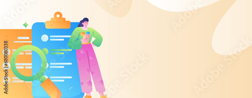 Person interviewing for job flat vector concept operation hand drawn illustration
