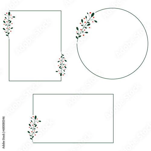 Set of floral frames
