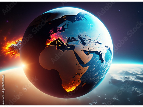 Planet Earth in outer space