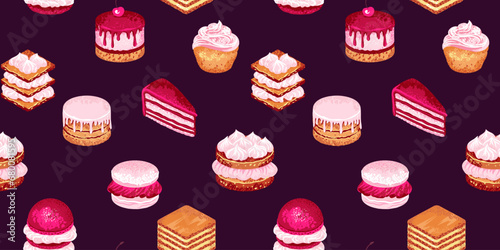 dessert seamless pattern