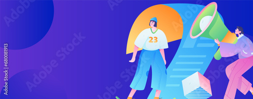 Person interviewing for job flat vector concept operation hand drawn illustration
