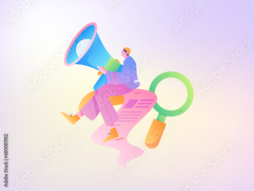 Person interviewing for job flat vector concept operation hand drawn illustration
