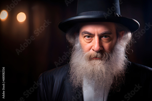 Half length rabbi portrait.