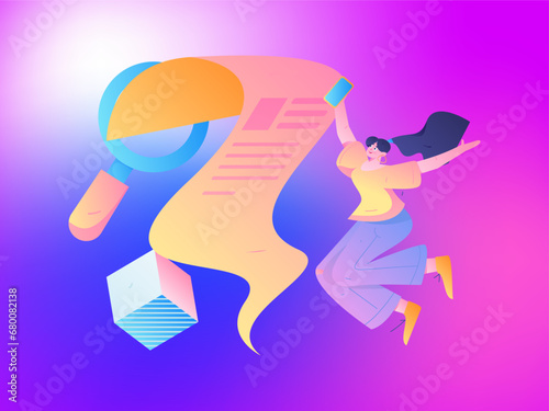 Person interviewing for job flat vector concept operation hand drawn illustration
