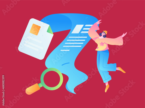 Person interviewing for job flat vector concept operation hand drawn illustration
