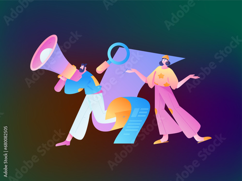 Person interviewing for job flat vector concept operation hand drawn illustration
