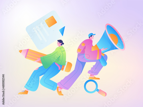 Person interviewing for job flat vector concept operation hand drawn illustration
