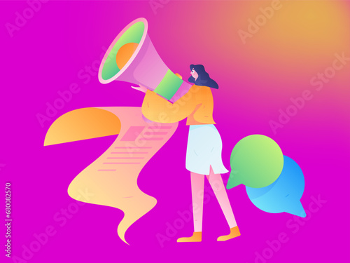 Person interviewing for job flat vector concept operation hand drawn illustration
