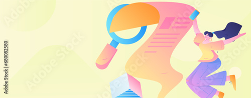 Person interviewing for job flat vector concept operation hand drawn illustration

