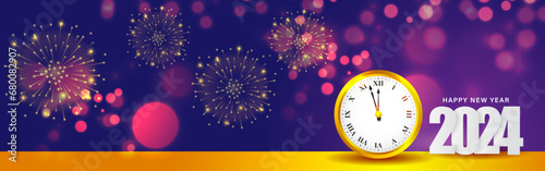 Vector illustration of Happy New Year social media feed template