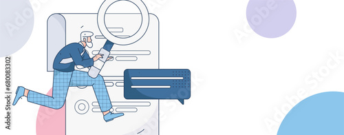 Person interviewing for job flat vector concept operation hand drawn illustration
