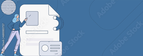 Person interviewing for job flat vector concept operation hand drawn illustration
