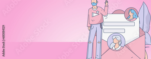 Person interviewing for job flat vector concept operation hand drawn illustration

