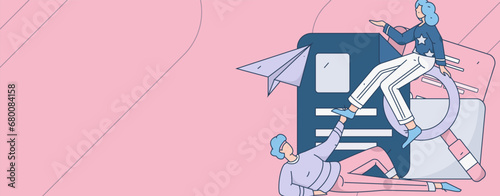 Person interviewing for job flat vector concept operation hand drawn illustration
