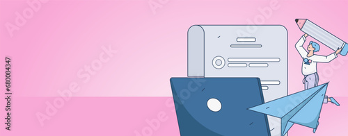 Person interviewing for job flat vector concept operation hand drawn illustration
