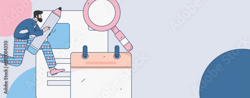 Person interviewing for job flat vector concept operation hand drawn illustration
