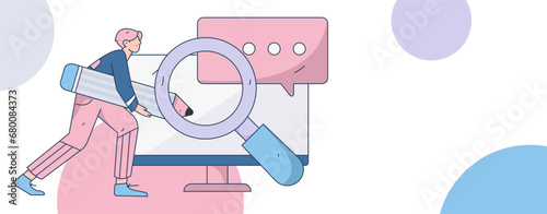 Person interviewing for job flat vector concept operation hand drawn illustration
