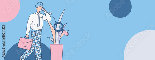 Person interviewing for job flat vector concept operation hand drawn illustration

