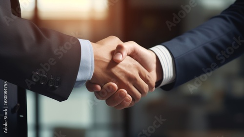 couple's shaking hands on a successful business deal