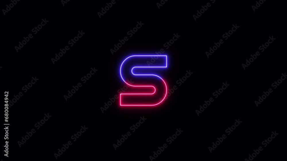 Neon font letter S. Animated neon alphabet, neon font S, neon text S, neon letter S Neon font letter S. Animated neon alphabet, neon font S, neon text S, neon letter S