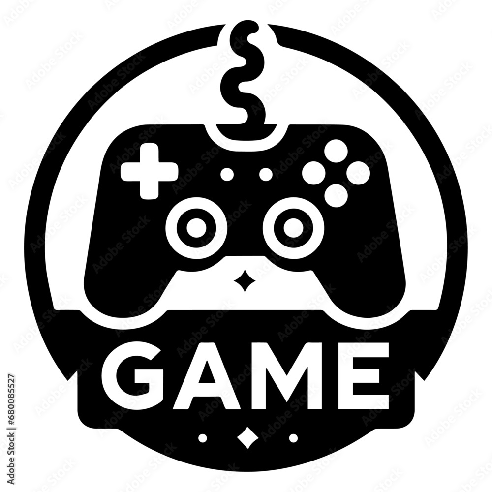 Game Console logo vector silhouette, game icon vector silhouette illustration, silhouette, black color