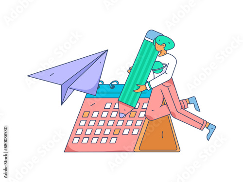 Person interviewing for job flat vector concept operation hand drawn illustration
